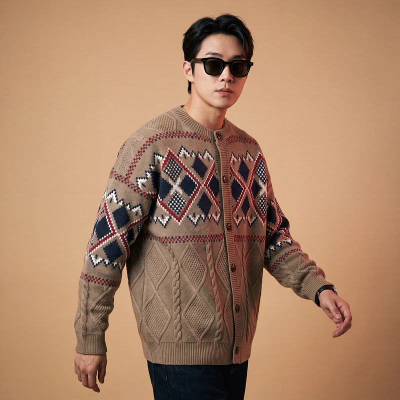 Cardigan Tricoté Jacquard
