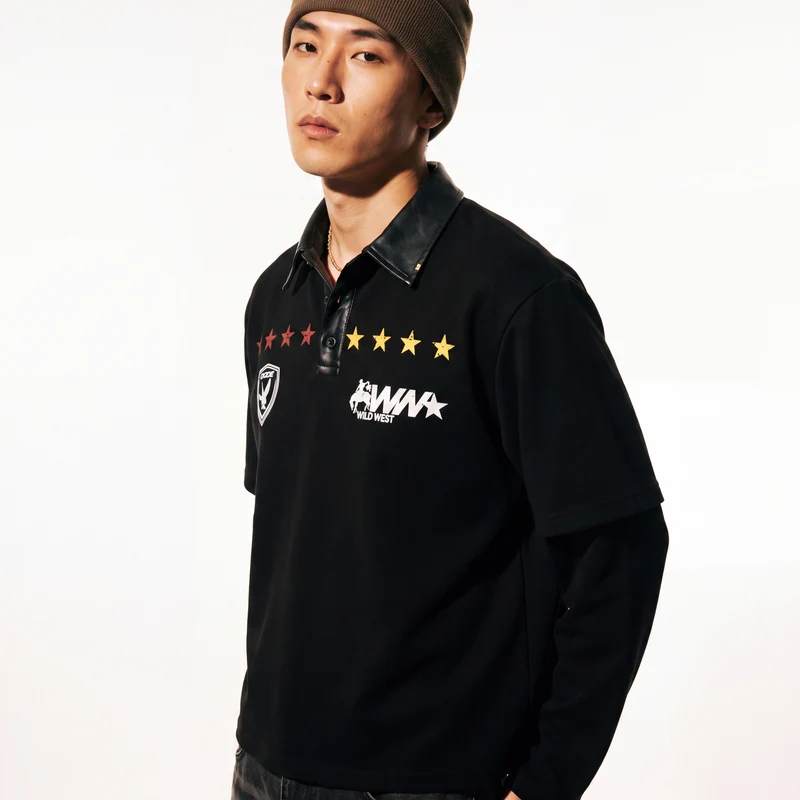 Polo Imprimé Étoiles Streetwear