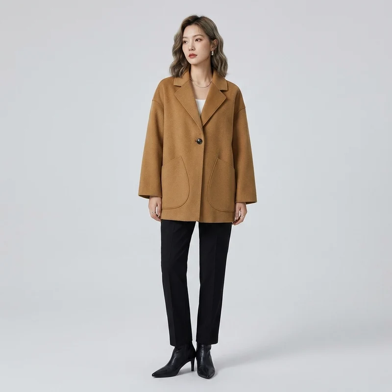 Manteau Laine Boutonné Chic