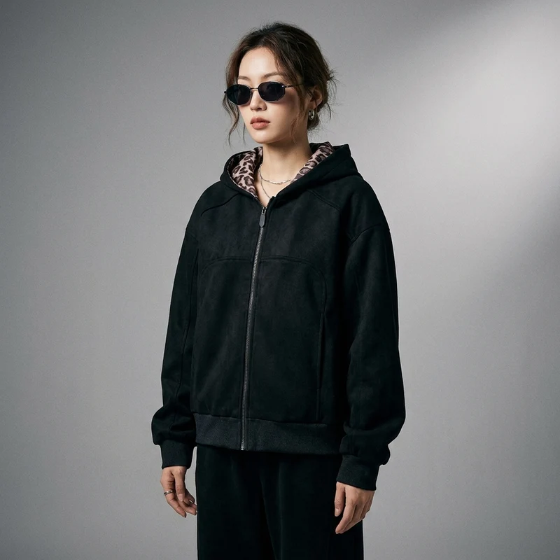 Veste à Capuche Imprimé Léopard