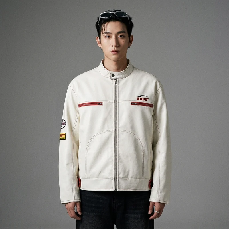 Veste Moto Effet Cuir