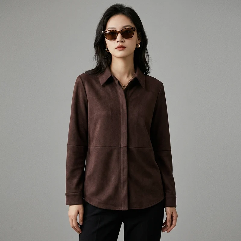 Chemise Unie Col Rabattu
