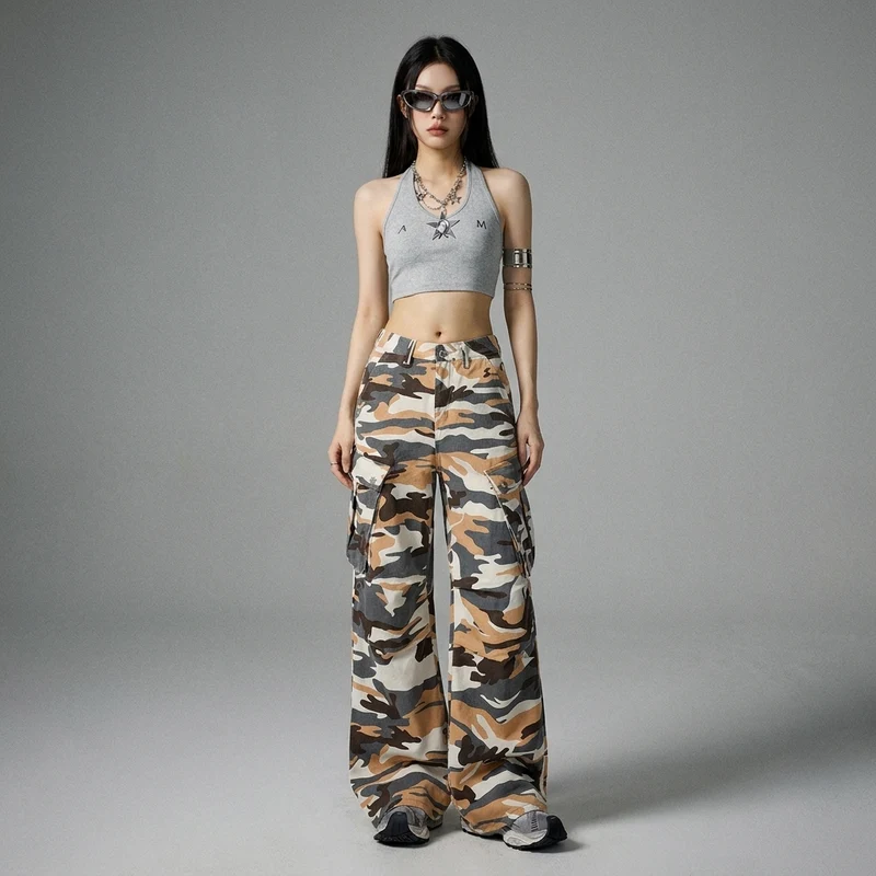 Pantalon Évasé Camouflage
