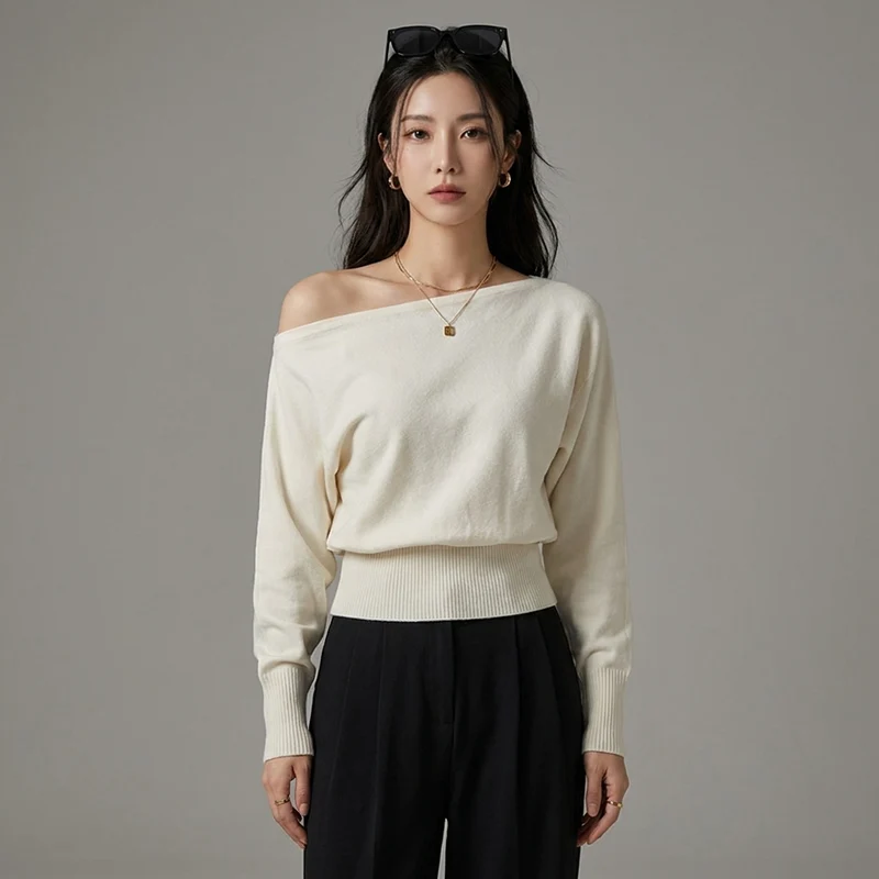 Pull Tricot Épaule Dénudée