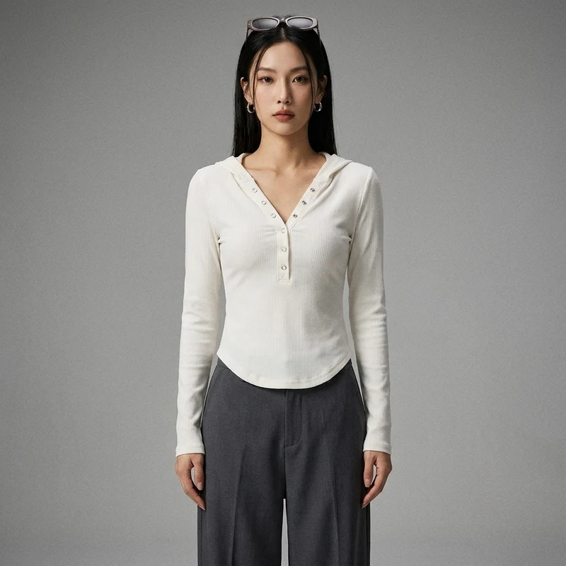 Top à Capuche Maille