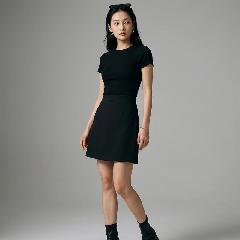 Jupe Courte Taille Haute A-line