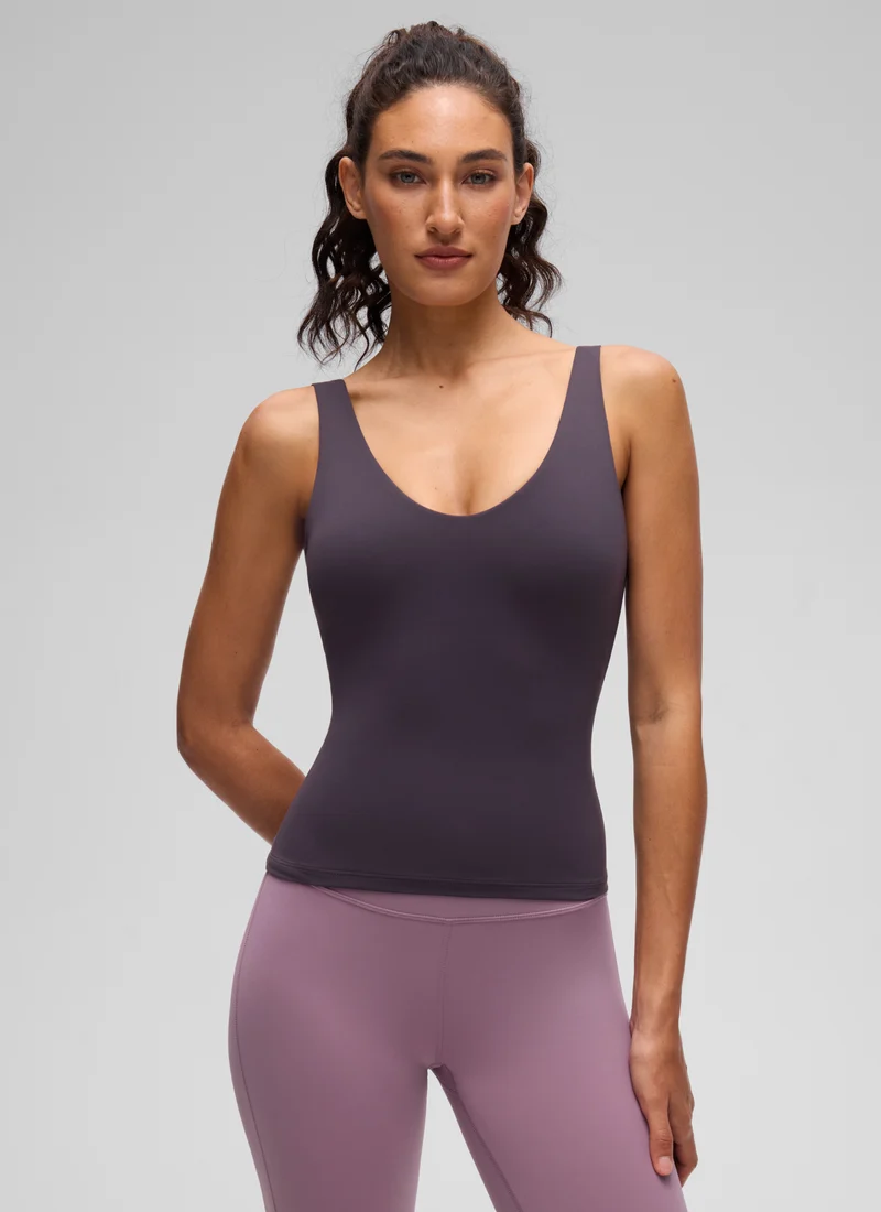 Butterluxe V Neck Wide Strap Built in Bra Tank