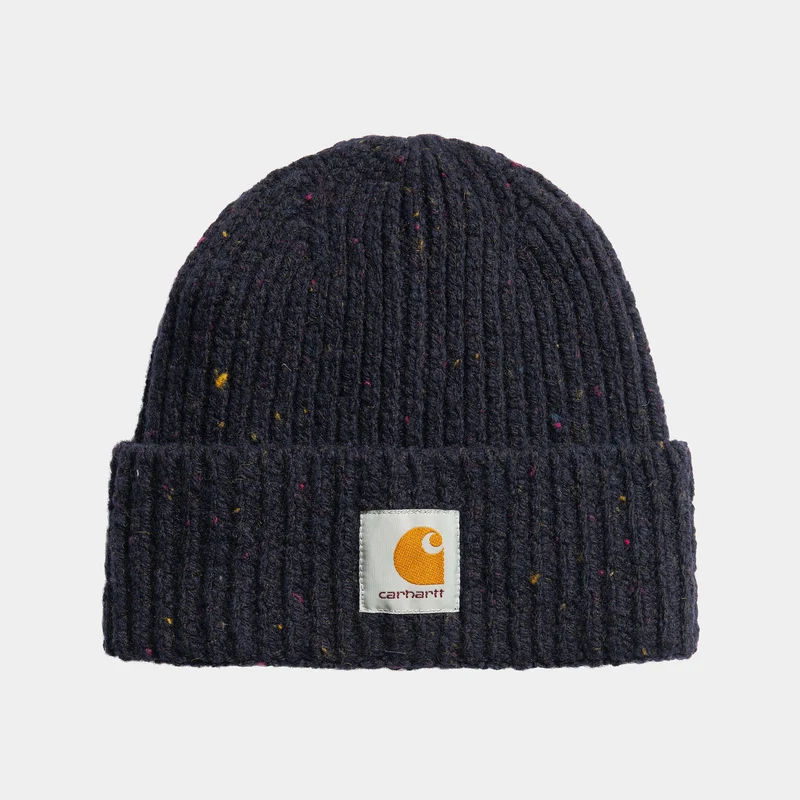 Carhartt WIP Unisex Anglistic Speckled Beanie - Mörk Marinblå