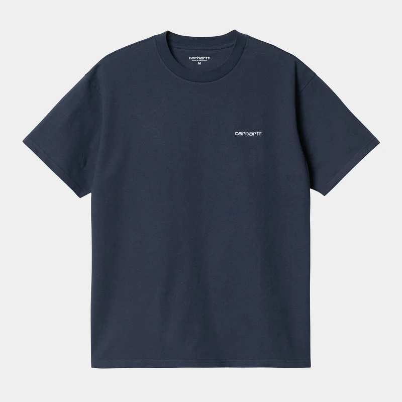 Carhartt WIP Man Script Broderi Kortärmad T-shirt - Blå