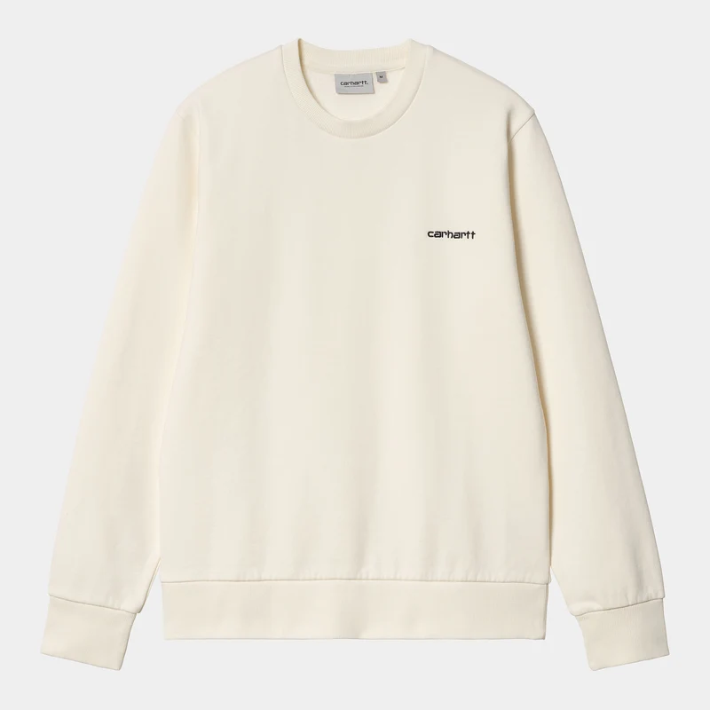 Carhartt WIP Man Script Broderi Sweat Top - Vax / Svart