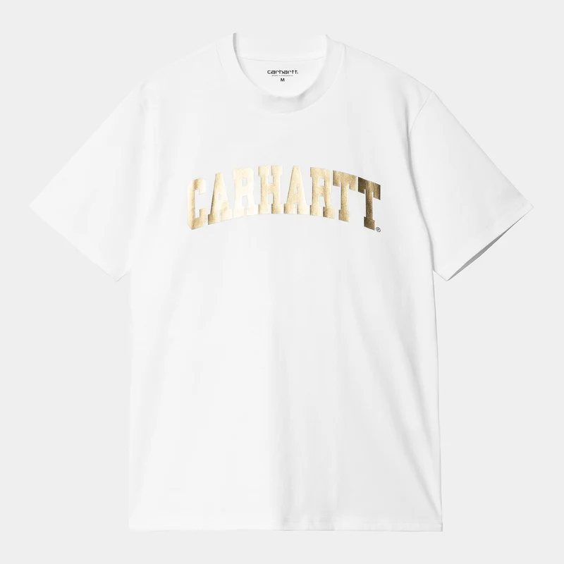 Carhartt WIP Universitet T-shirt för män - Vit / Guld