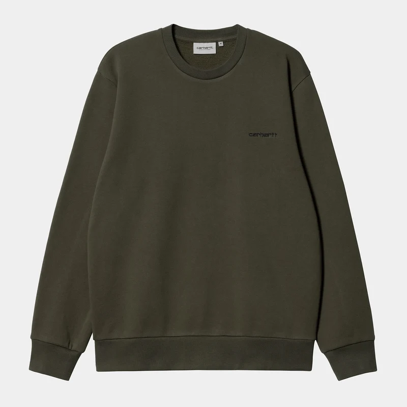 Carhartt WIP Man Script Broderi Sweat Top - Cypress