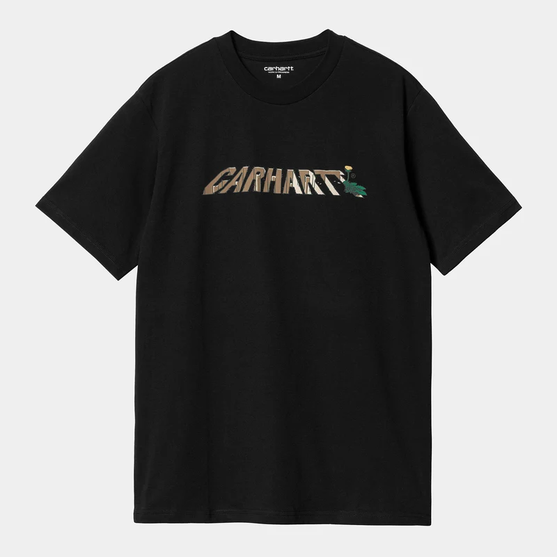Carhartt WIP Maskros Script kortärmad ekologisk T-shirt för män - Svart