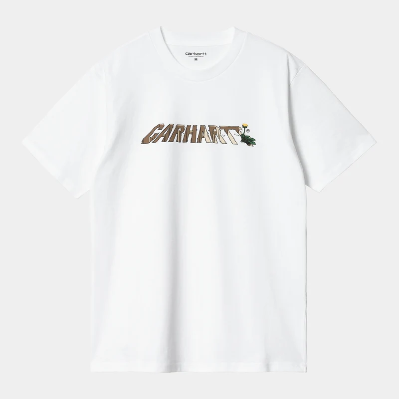 Carhartt WIP Maskros Script kortärmad ekologisk T-shirt för män - Vit