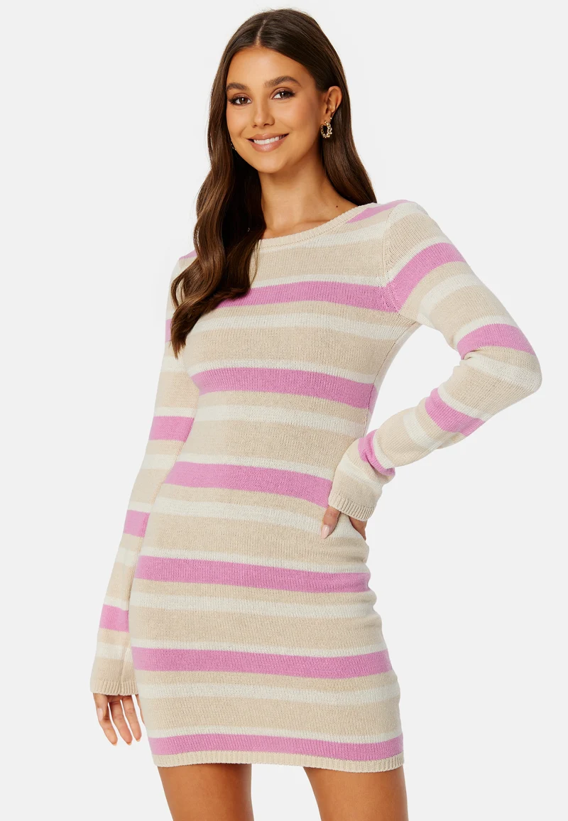 Vianey striped knitted dress