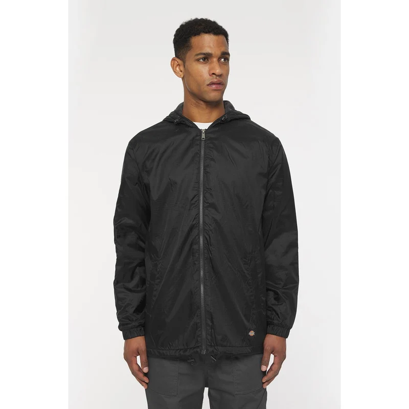 Dickies Herrfleecefodrad nylonhuvjacka - svart