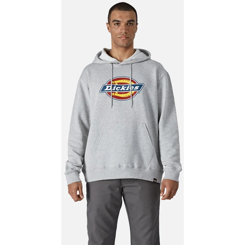 Dickies Luvtröja i fleece med logotyp för herr - grå
