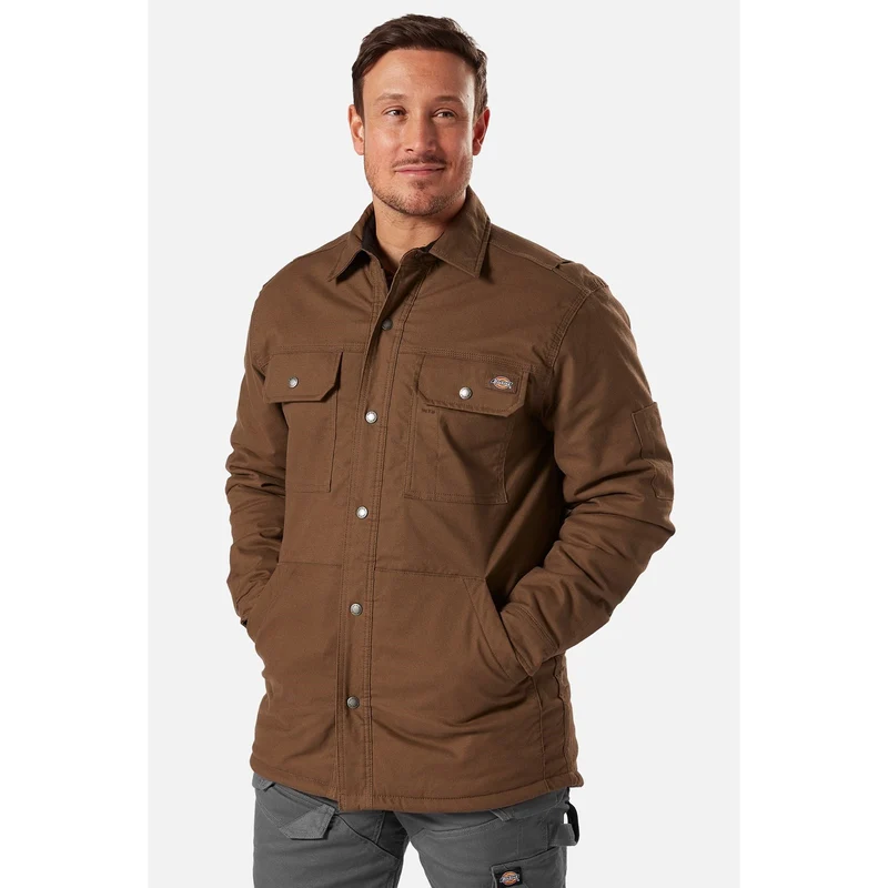 Dickies Herr Flex Duck Shirt Jacka - Brun