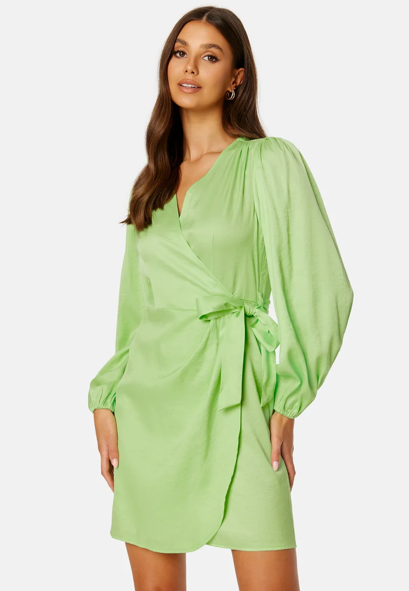 Stine LS Short Wrap Dress