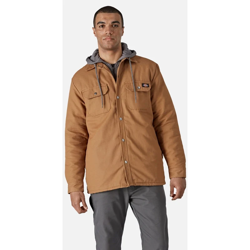 Dickies Herr Duck Shirt Jacka - Brun