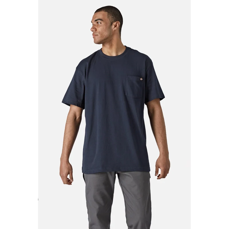 Dickies Kortärmad bomullströja för män - Marinblå