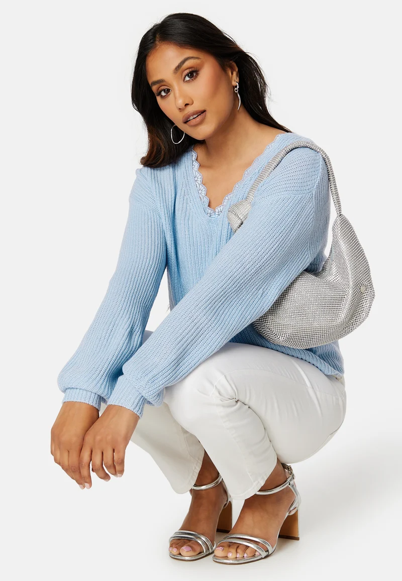 Oa Rev V-Neck Lace Knit