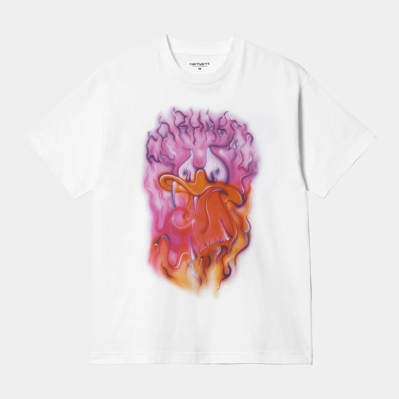 Carhartt WIP Herr Babybrush Duck Kortärmad Ekologisk T-shirt - Vit