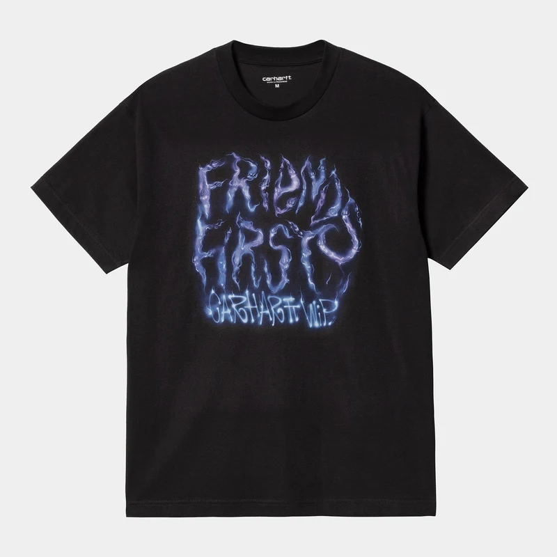 Carhartt WIP Herr Babyborste Friends Första kortärmade ekologiska t-shirt - svart
