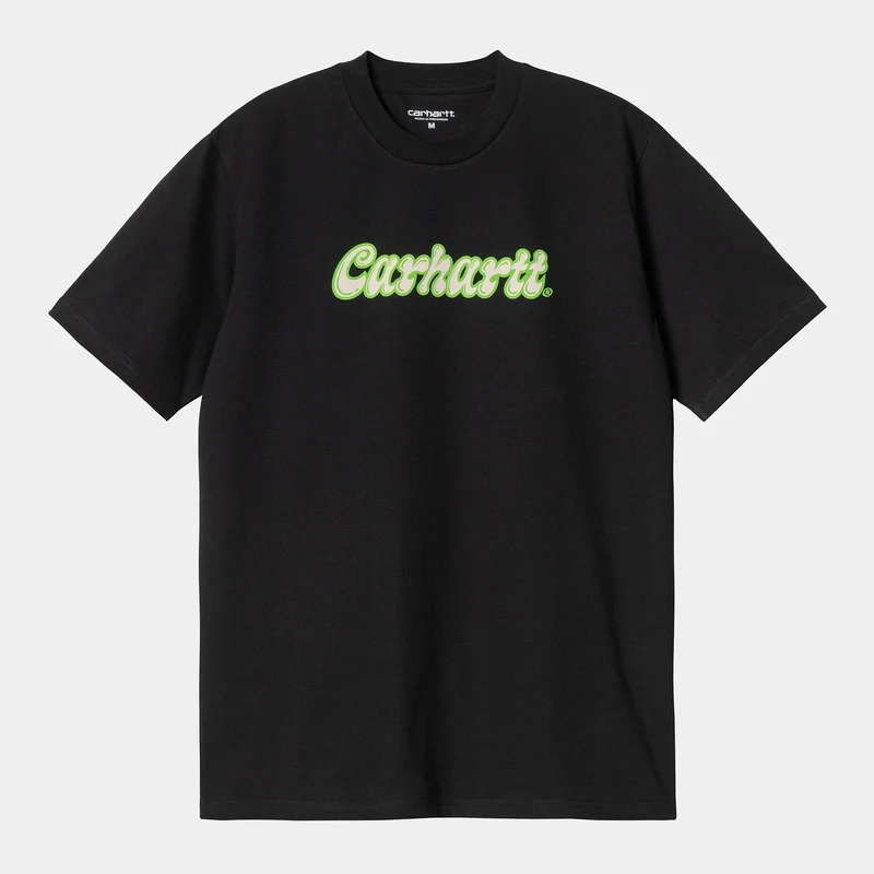 Carhartt WIP Liquid Script kortärmad ekologisk T-shirt för män - Svart