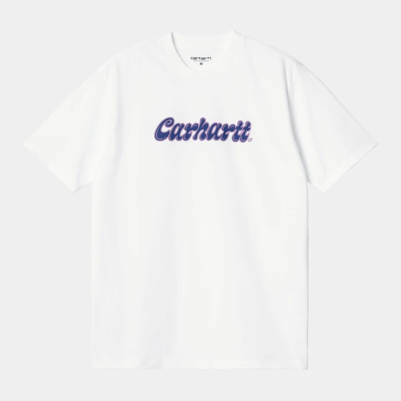 Carhartt WIP Liquid Script kortärmad ekologisk T-shirt för män - Vit