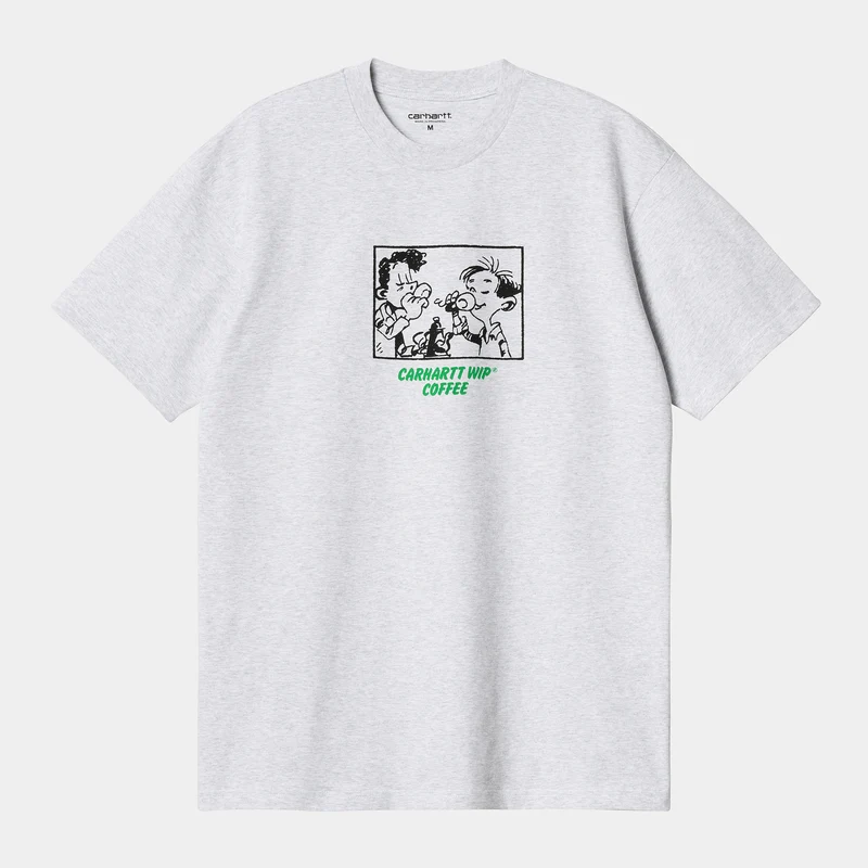 Carhartt WIP Herr Carhartt WIP WIP Coffee Kortärmad Ekologisk T-Shirt - Ash Heather