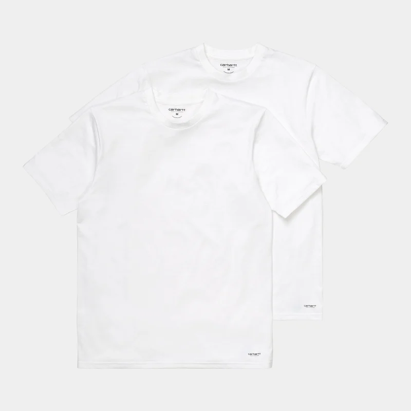 Carhartt WIP Standard kortärmad T-shirt med rund hals för män (2-pack) - Vit