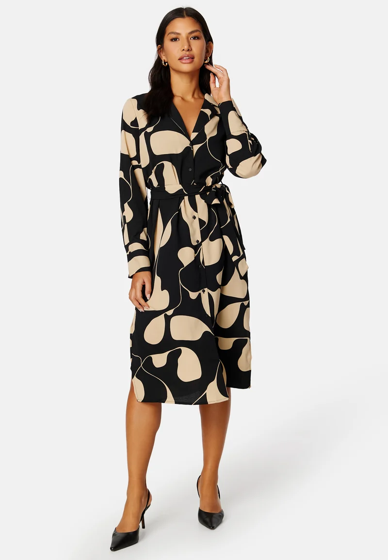 Lydia LS Calf Shirt Dress