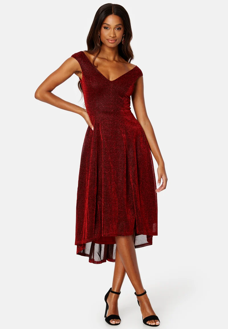 Glitter High Low Midi Dress