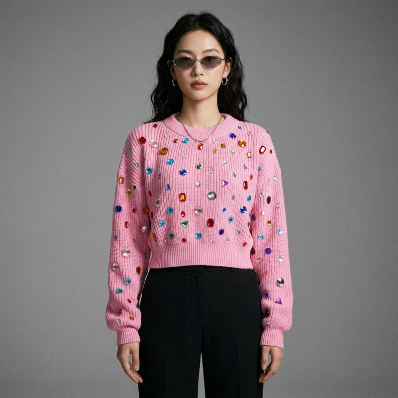 Pull Diamants Colorblock