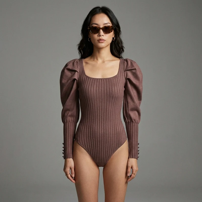 Body Tricot Manches Bouffantes