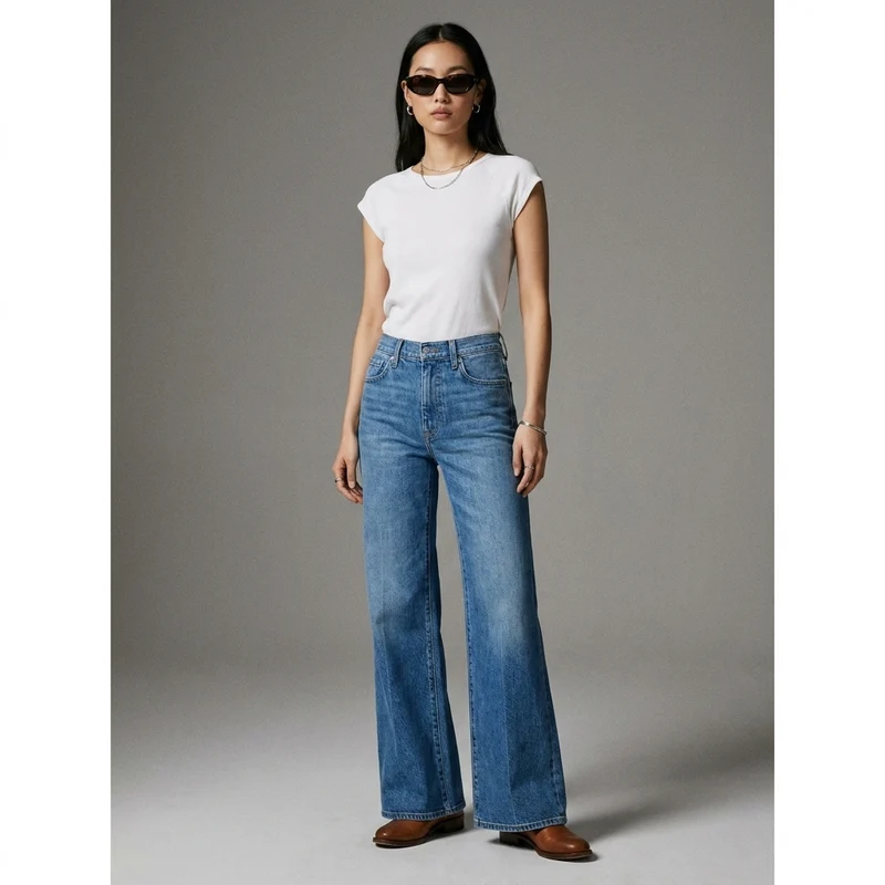 Jean Flare Taille Haute Stretch