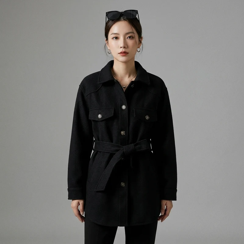Manteau Chemise Ceinturé Tendance
