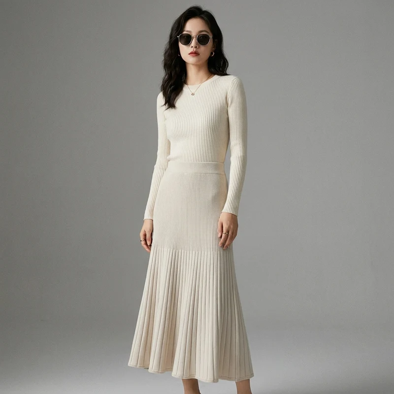 Jupe Longue Tricot Rayée