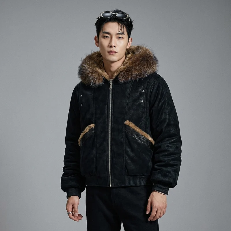 Veste à Capuche Doublée Polaire
