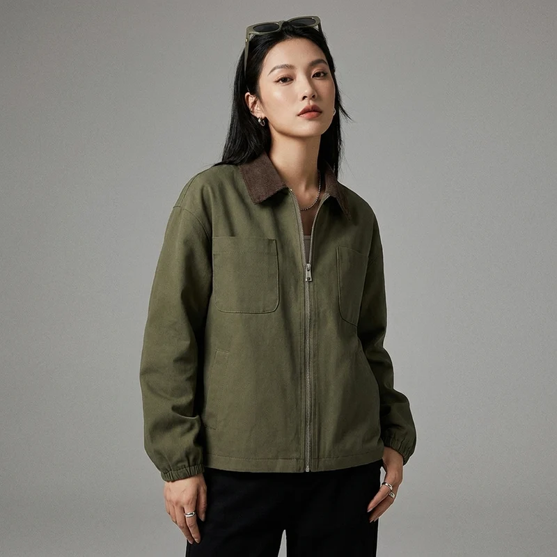 Veste Baseball Zippée Col Chemise
