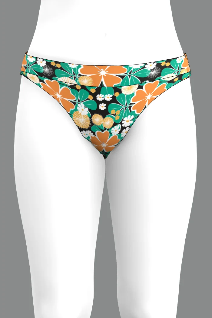 Bianca bikini - Majblomma orange black