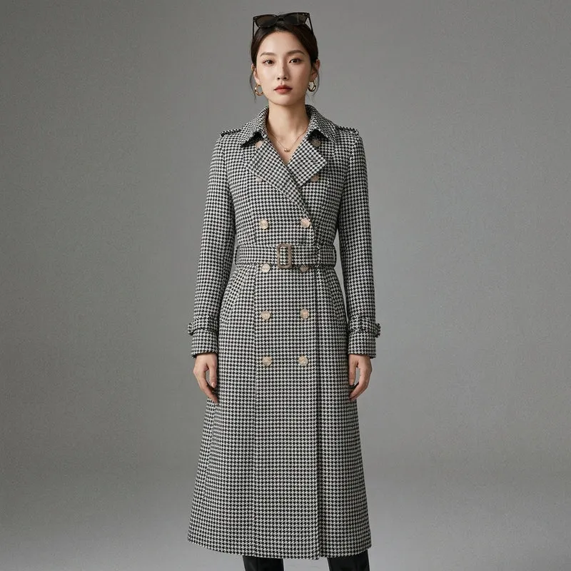 Manteau Long Laine Rétro