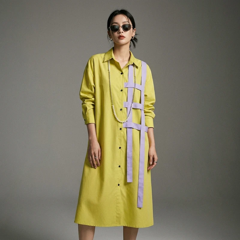 Robe Chemise Mi-Longue Oversize