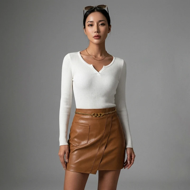 Pull Col Montant Maille Fine