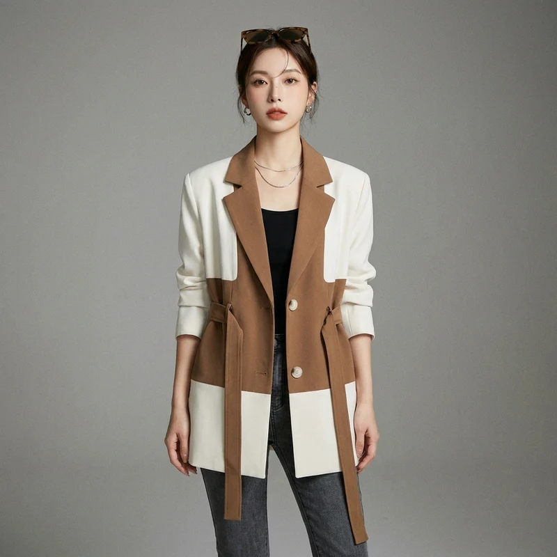 Blazer Color Block Élégant