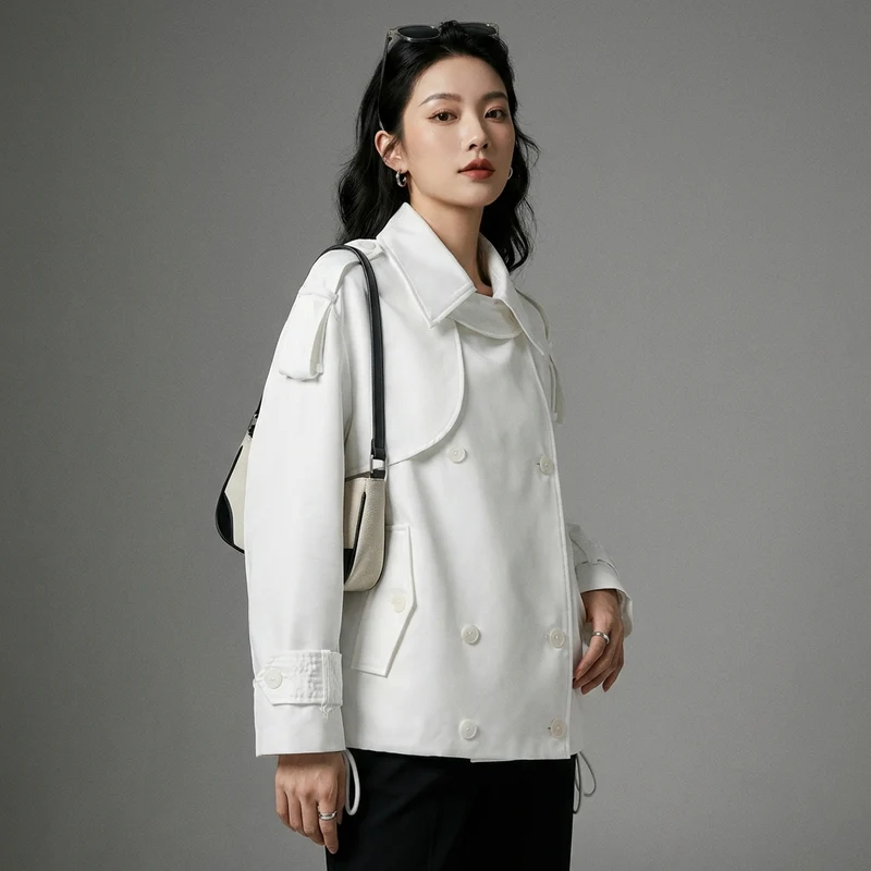 Veste Blanche Double Boutonnage Oversize