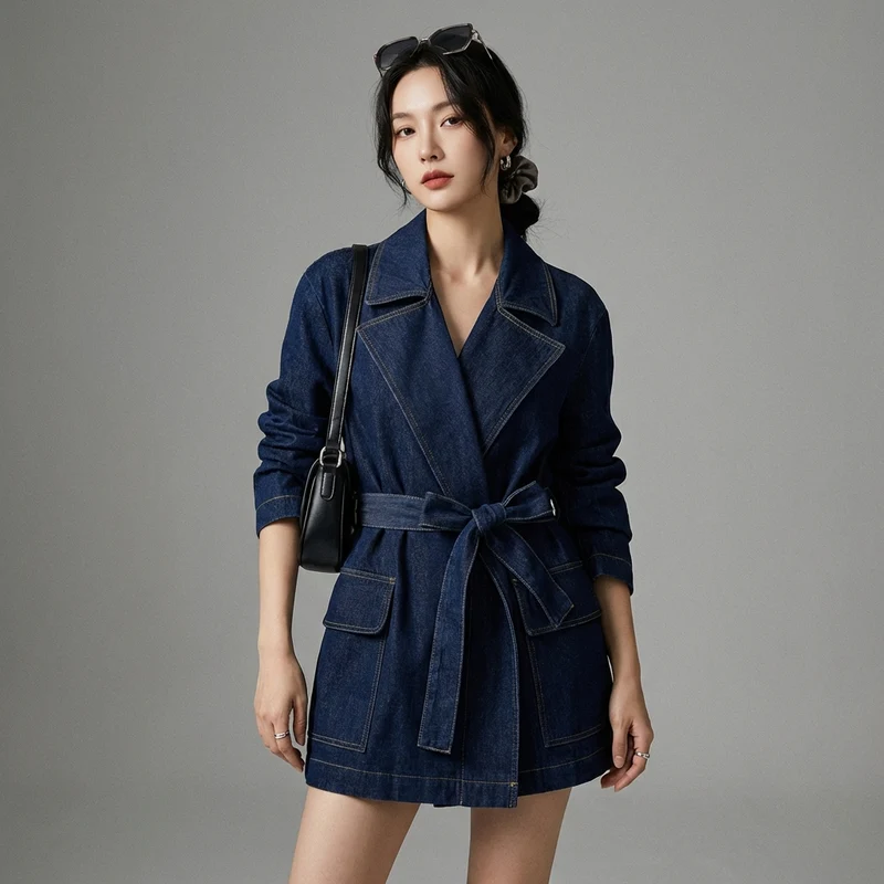 Veste Longue en Jean Oversize