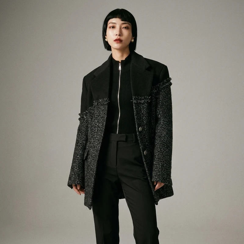 Manteau Long en Laine Style Coréen