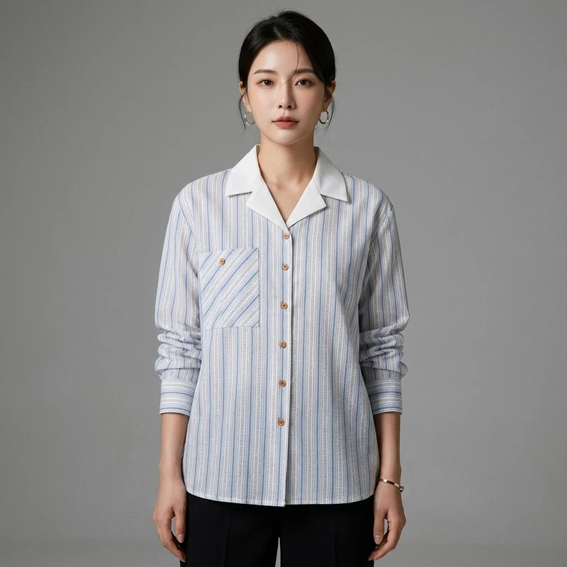 Chemise Rayée Bleue Chic